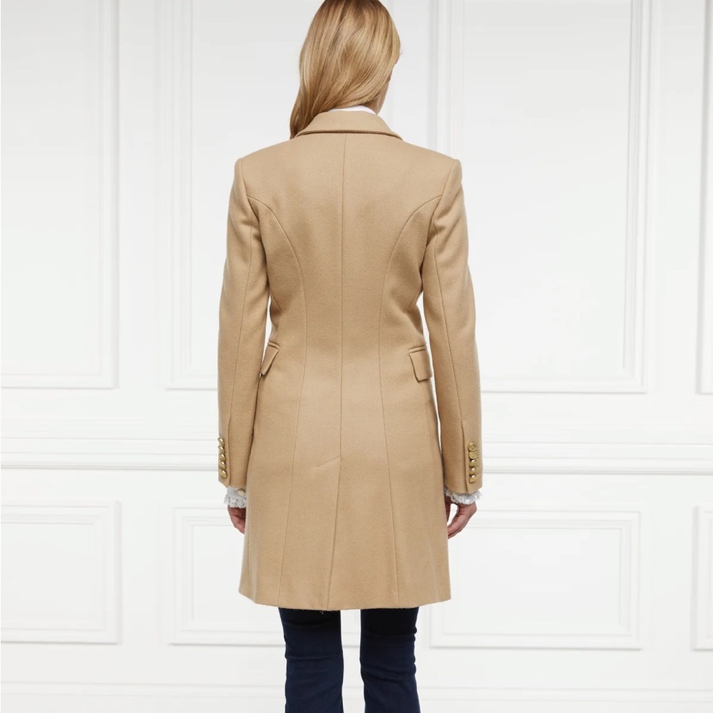 Holland Cooper Knightsbridge Jacket Chic Tan Double-Breasted Women's Coat - Picture 4 of 5